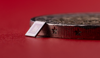 Motion Silicon Chip leaning on coin